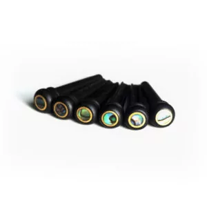 Ebony Abalone Brass Bridge Pins by Guitar Anatomy