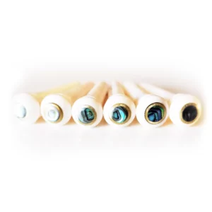 Bone Abalone and Brass Bridge Pins by Guitar Anatomy