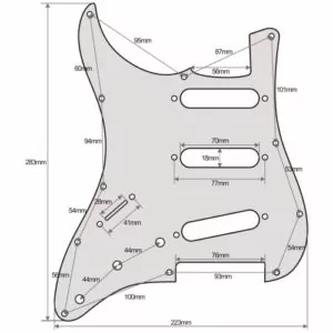Left handed Stat Pickguard by Guitar Anatomy