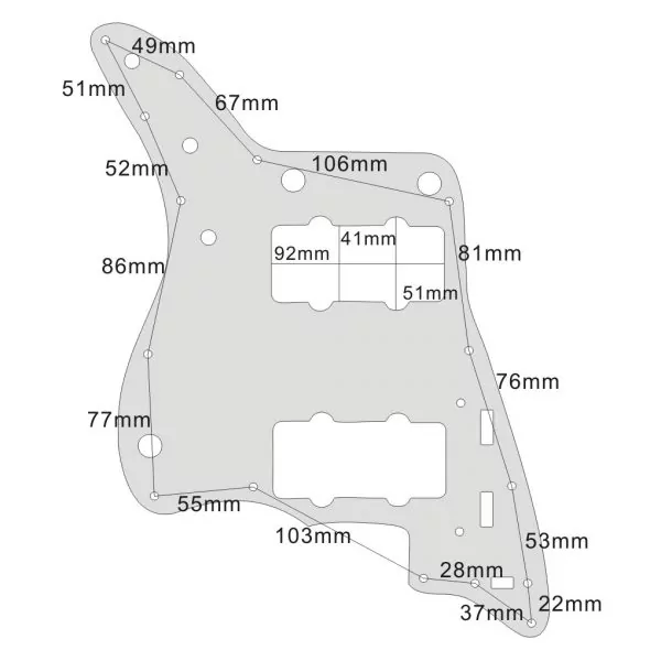 Brushed Aluminium Jazzmaster Electric Guitar Pickguard - Image 2