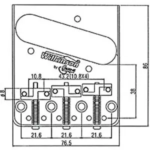 Wilkinson Telecaster Ashtray Bridge with Brass Compensated Saddles WTB by Guitar Anatomy