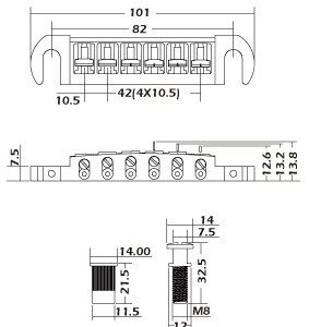 Adjustable Wrap-around Bridge - Chrome | Guitar Anatomy
