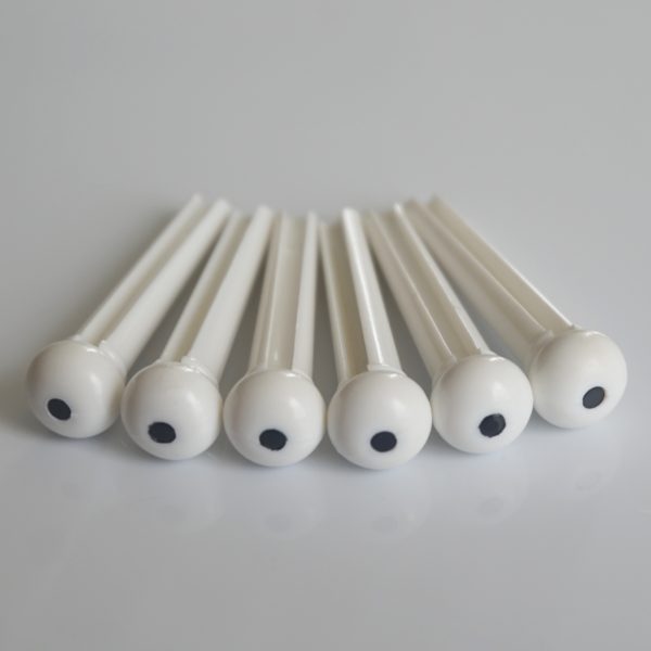 White Guitar Bridge Pins String Pegs with Black Dot Inlay