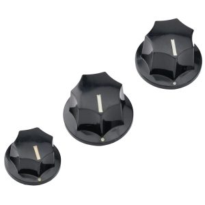 Jazz Bass Guitar Knobs Push Fit - Black | Guitar Anatomy