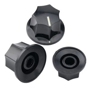 Jazz Bass Guitar Knobs Push Fit - Black | Guitar Anatomy