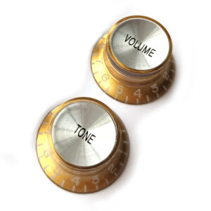 Left Handed Top Hat Bell Reflector Knobs – Gold Silver | Guitar Anatomy