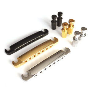 7 String Stop Bar Tailpiece - Chrome Black Gold | Guitar Anatomy