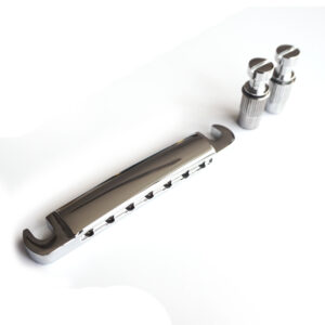 7 String Stop Bar Tailpiece - Chrome Black Gold | Guitar Anatomy