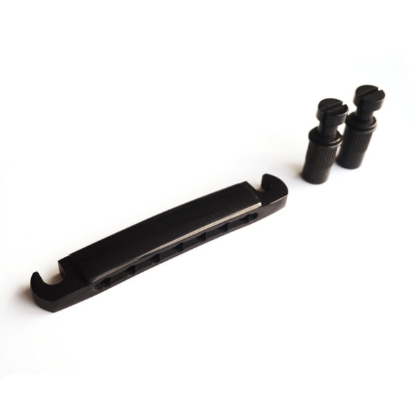 7 String Stop Bar Tailpiece - Chrome Black Gold | Guitar Anatomy