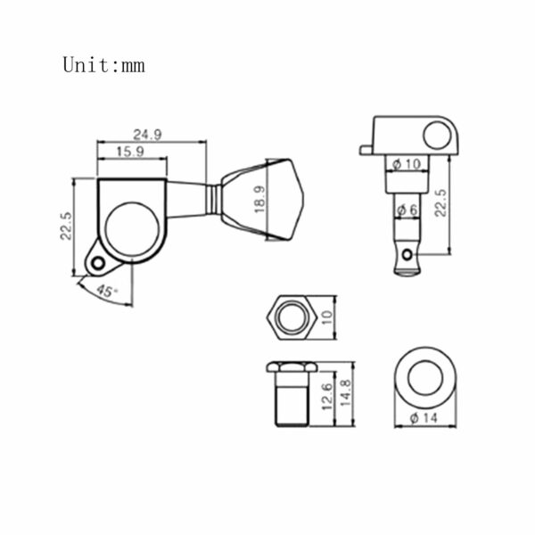Guitar Anatomy Tuners for Gibson Les Paul, SG, Acoustic - GA04 Machine Heads | Guitar Anatomy