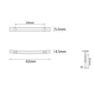 String Tension Retainer Bar 42mm | Guitar Anatomy