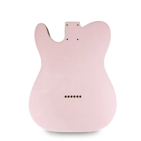 Telecaster Guitar Body - Shell Pink with Vintage Cream Binding - 2 Piece American Alder - Image 2