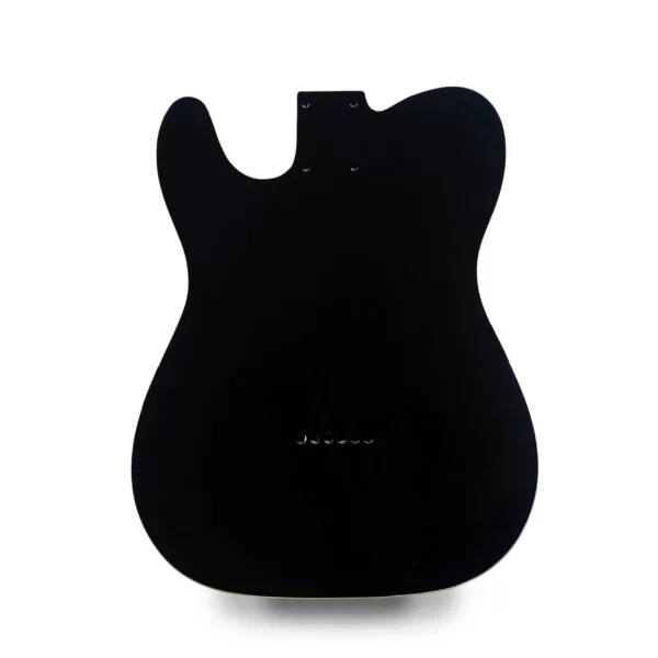 Telecaster Guitar Body - Black Gloss with Vintage Cream Binding - 2 Piece American Alder - Image 3