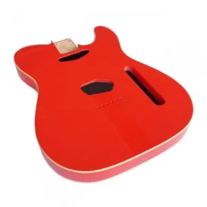 Alternative view of Telecaster Guitar Body - Torino Red with Vintage Cream Binding - 2 Piece American Alder