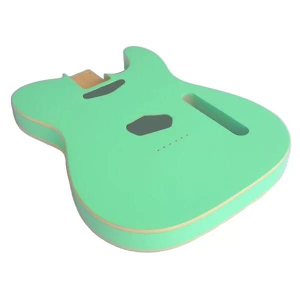 Telecaster Guitar Body - Seafoam Green with Vintage Cream Binding - 2 Piece American Alder - Image 2