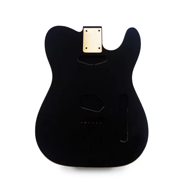 Telecaster Guitar Body - Black Gloss with Vintage Cream Binding - 2 Piece American Alder