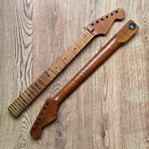 Stratocaster Compatible Roasted Flame Maple Pro Guitar Neck Satin