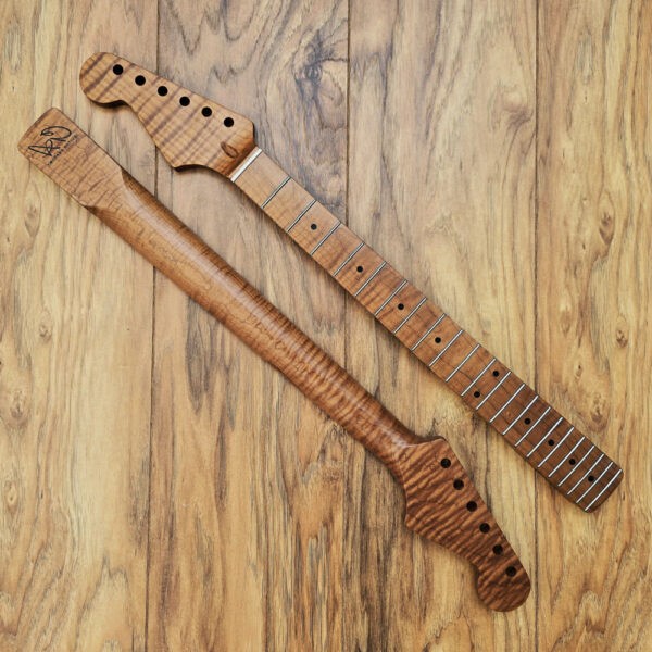 Left Handed Stratocaster Roasted Flame Maple Guitar Neck by Guitar Anatomy