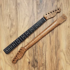 Telecaster Roasted Flame Maple and Rosewood Guitar Neck by Guitar Anatomy