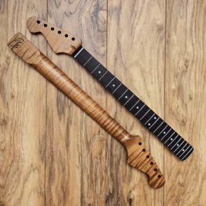 Left Handed Stratocaster Roasted Flame Maple and Rosewood Guitar Neck by Guitar Anatomy