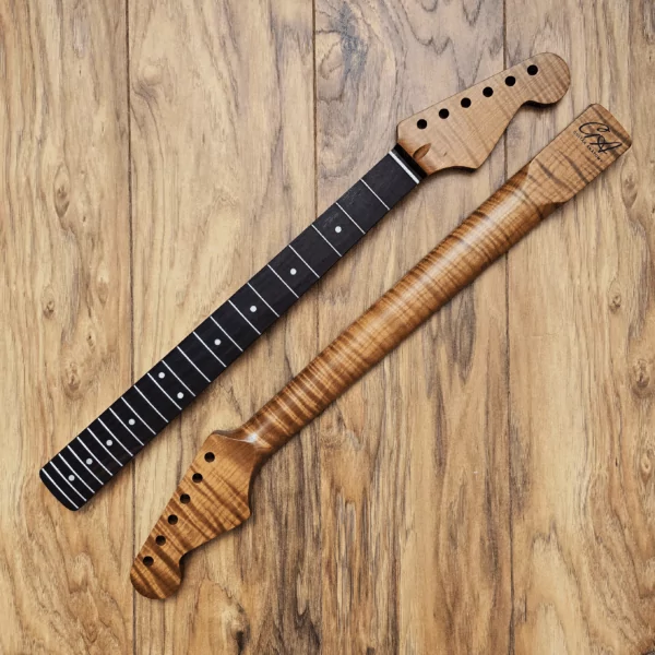 Stratocaster Roasted Flame Maple and Rosewood Guitar Neck by Guitar Anatomy