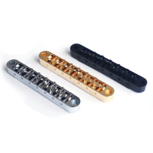 7 String Tune-O-Matic Bridge Chrome Black Gold | Guitar Anatomy
