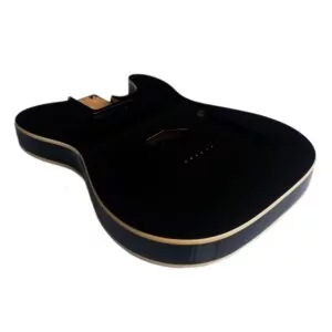Alternative view of Telecaster Guitar Body - Black Gloss with Vintage Cream Binding - 2 Piece American Alder