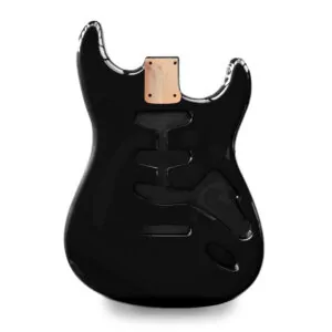 Stratocaster Guitar Body SSS - Black - 2 Piece American Alder