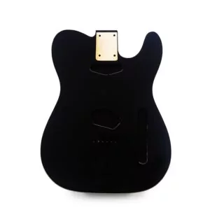Telecaster Guitar Body - Black Gloss with Vintage Cream Binding - 2 Piece American Alder