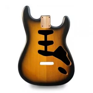 Stratocaster Guitar Body SSS - Tobacco Burst Vintage Nitro Satin - 2 Piece American Alder