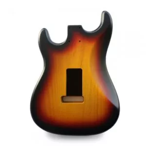 Alternative view of Stratocaster Guitar Body HSS - Sunburst Vintage Nitro Satin - 2 Piece American Alder