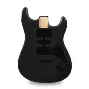 Stratocaster Guitar Body HSH - Flat Black Nitro Satin - 2 Piece American Alder